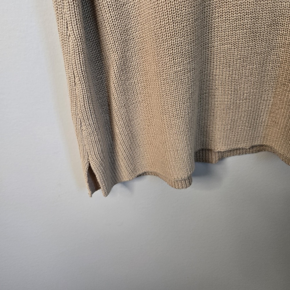 Khaki Tan Beige Cami Camisole Knit Sweater Sleeveless Tank Oversized V Neck Top - Picture 7 of 10